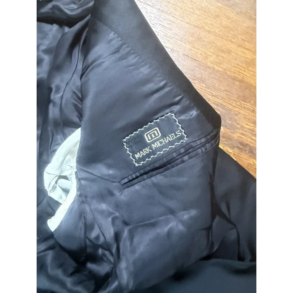 Vintage Canali Tuxedo Wool Peak Satin Lapel Black 1-Button Blazer Jacket 52R